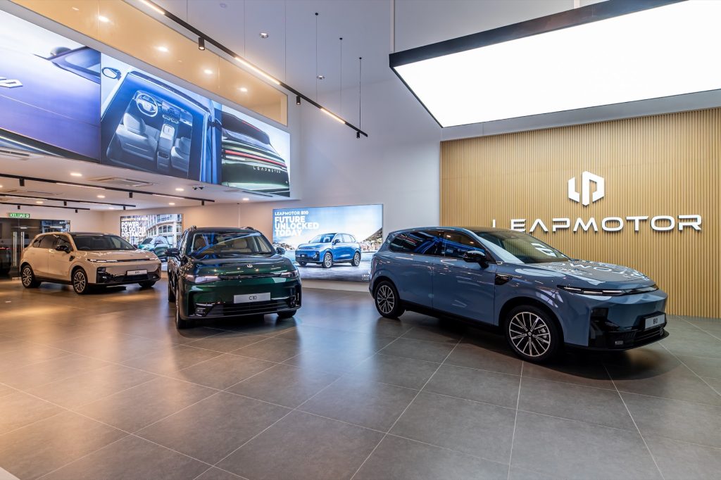 Leapmotor B10 and C10 vehicles displayed inside the Cycle & Carriage Setia Alam showroom